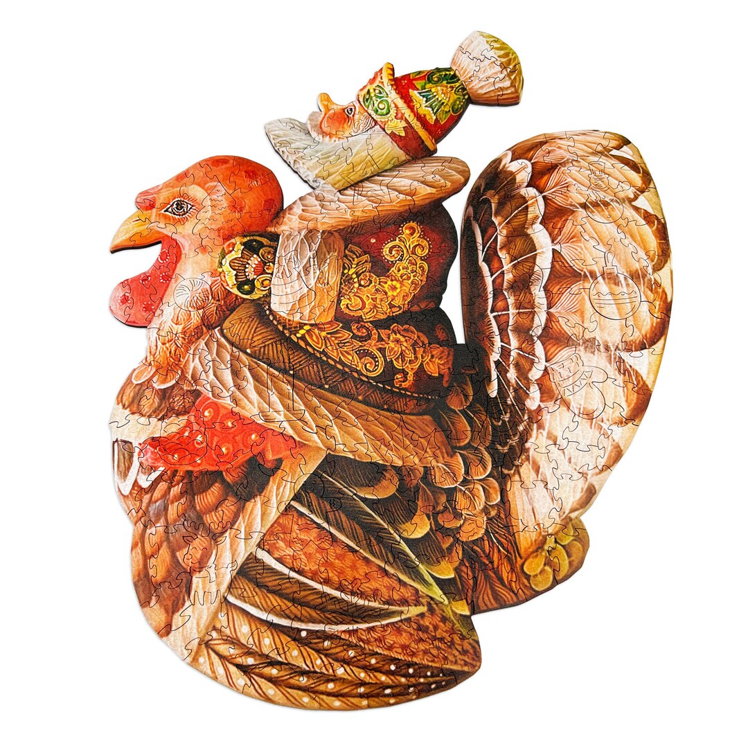 Christmas Santa on Turkey Wooden Jigsaw Puzzle for Adults and Kids