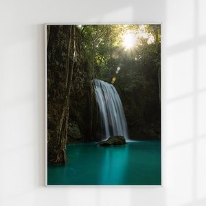 Erawan National Park Waterfall | Thailand Landscape Waterfall Fine Wall Art Photography Poster Print