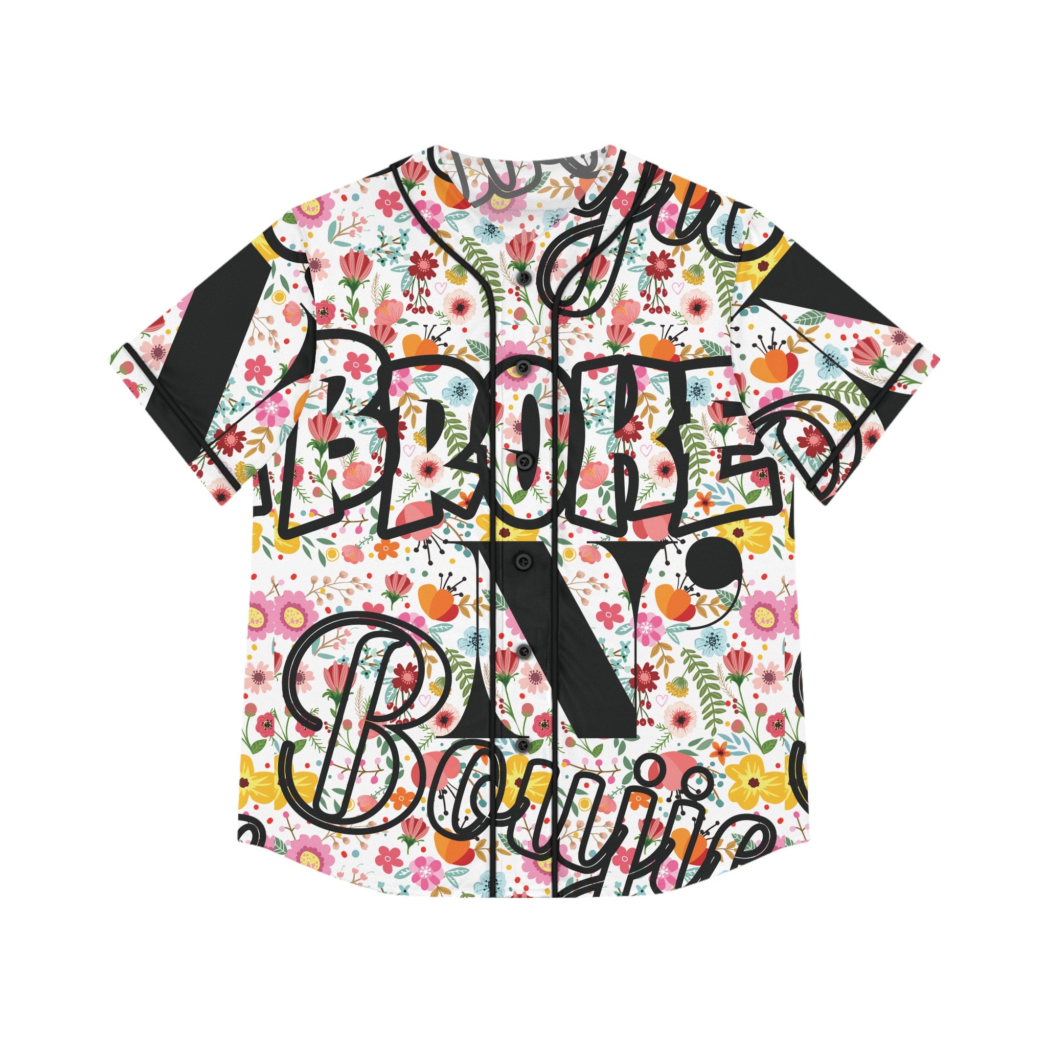 Flowers, Colorful Flower Design, Women's Baseball Jersey