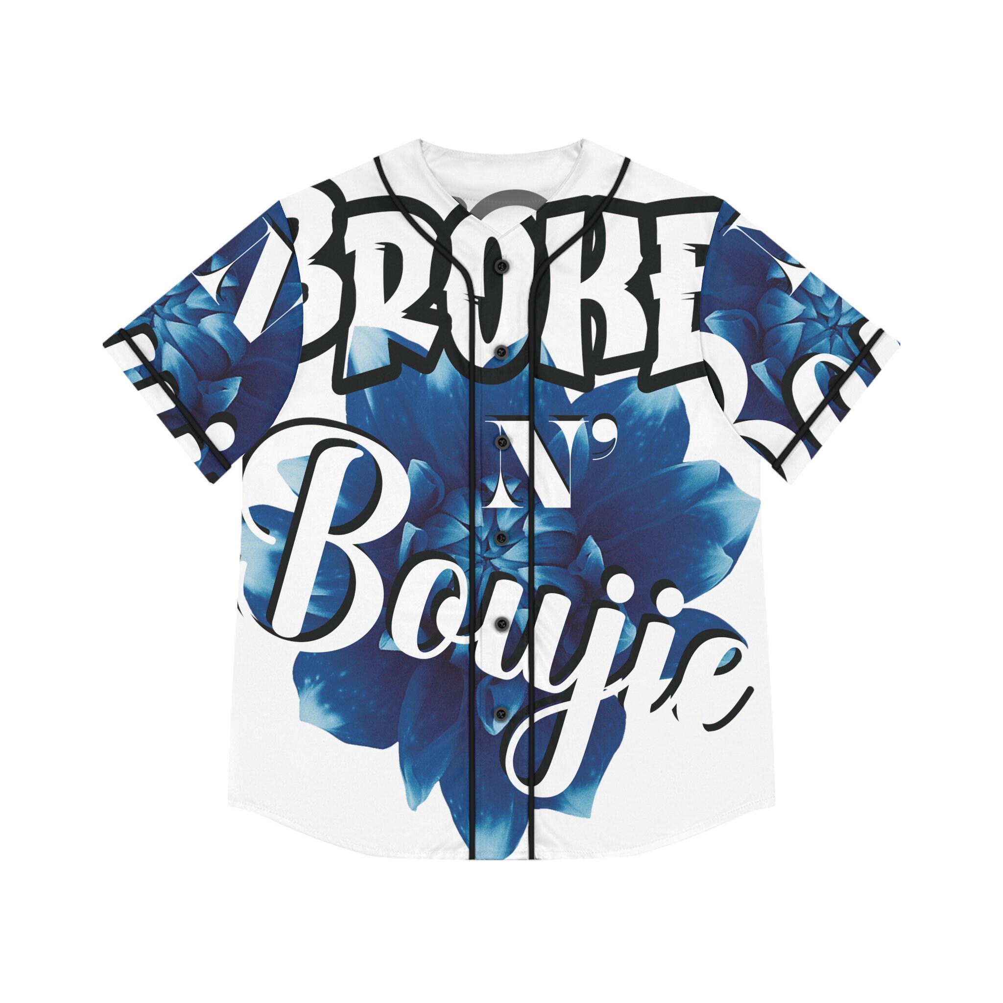 Big Blue Flower Design, Print, Broke and Boujie Print