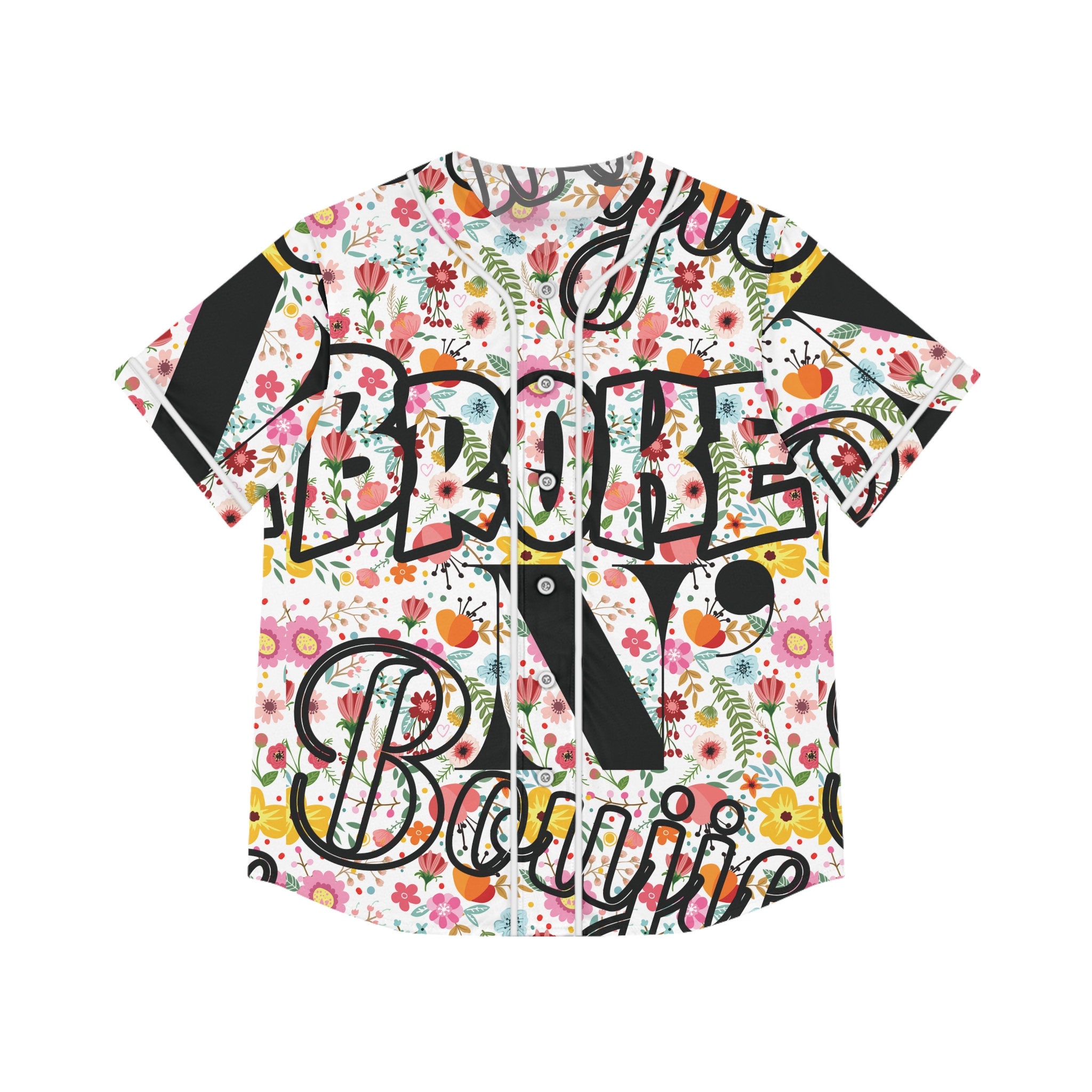 Flowers, Colorful Flower Design, Women's Baseball Jersey