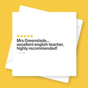Gepersonaliseerde recensie Lerarenkaart Engels - bedankt, waardering, einde schooljaar of schooljaar, volledig op maat, op maat gemaakt, aanbevolen