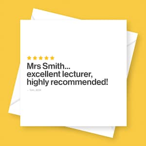 Personalisierte Feedback-Dozentenkarte - Danke, Wertschätzung, Ende des Universitätshalbjahrs oder -jahrs, vollständig angepasst, maßgeschneidert, empfohlen