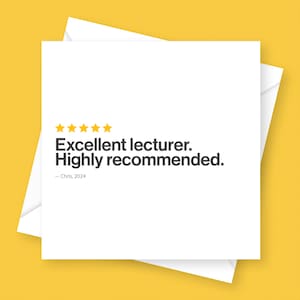 Personalisierte Feedback-Dozentenkarte - Danke, Wertschätzung, Ende des Universitätshalbjahrs oder -jahrs, vollständig angepasst, maßgeschneidert, empfohlen