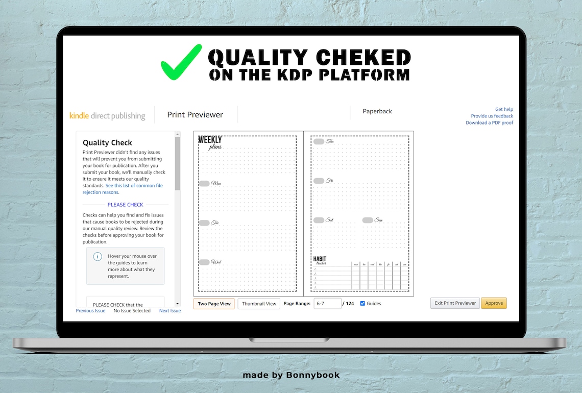 Monthly Weekly Planner Amazon KDP Interior Ready to Use Low Etsy