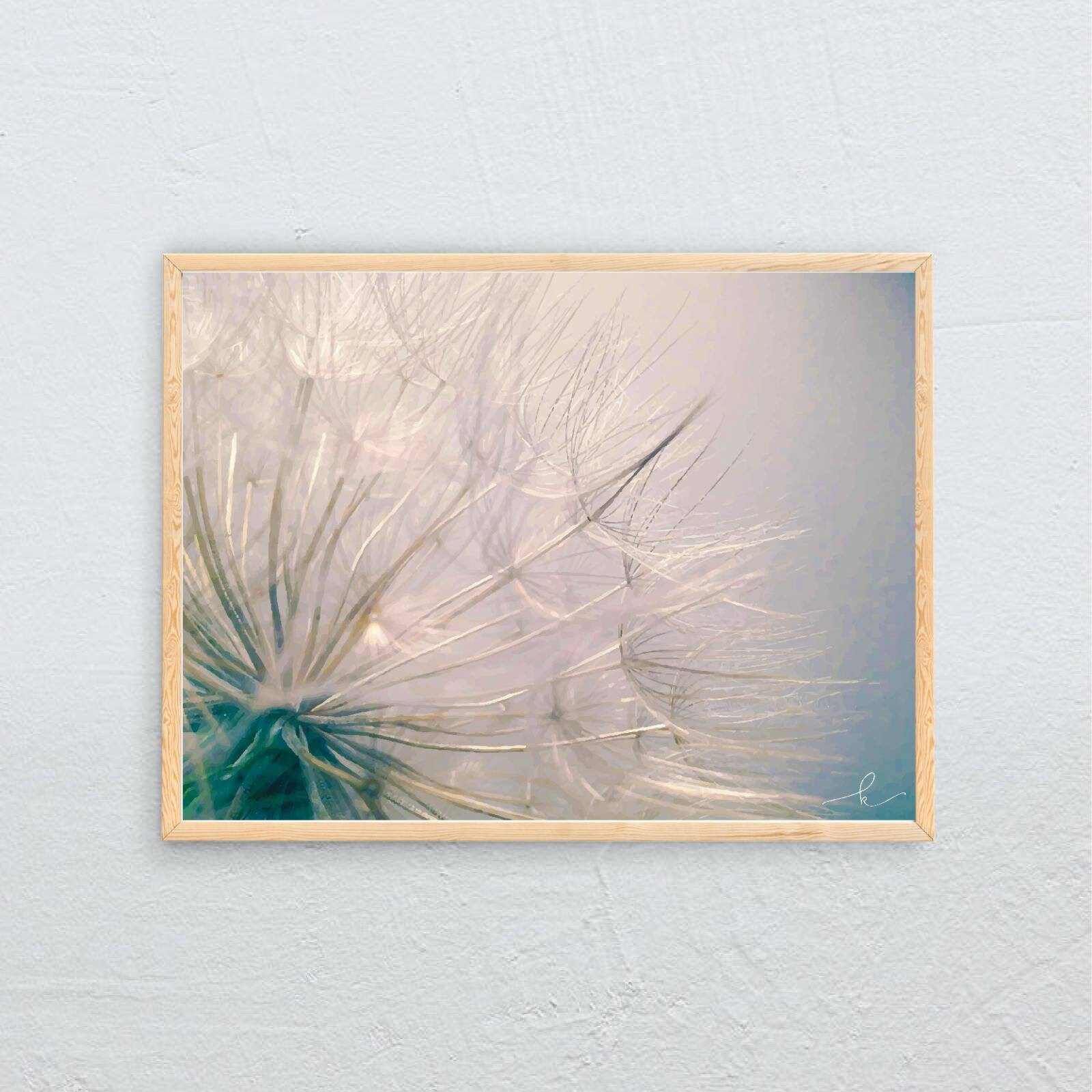 Framed Dandelion painting wall art abstract wall Etsy