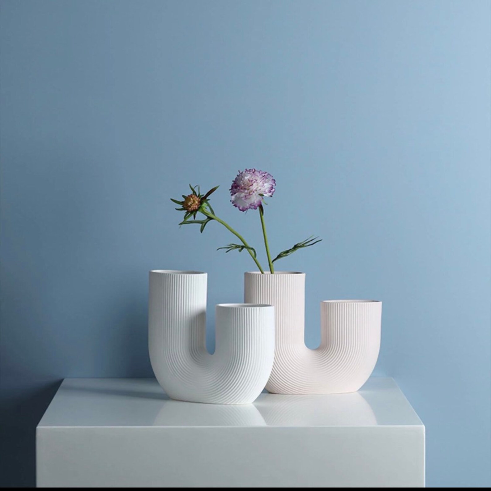 U Shaped Vase Textured Vase Ripple Vase Ridge Vase Etsy