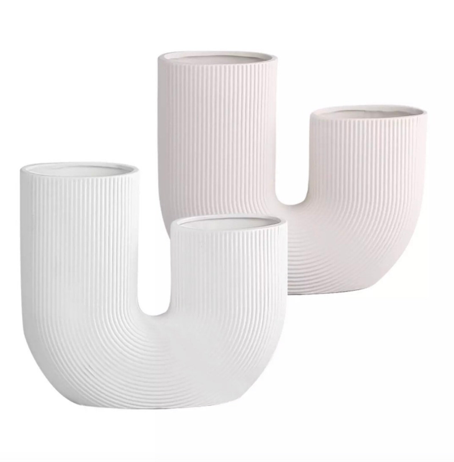 U Shaped Vase Textured Vase Ripple Vase Ridge Vase Etsy