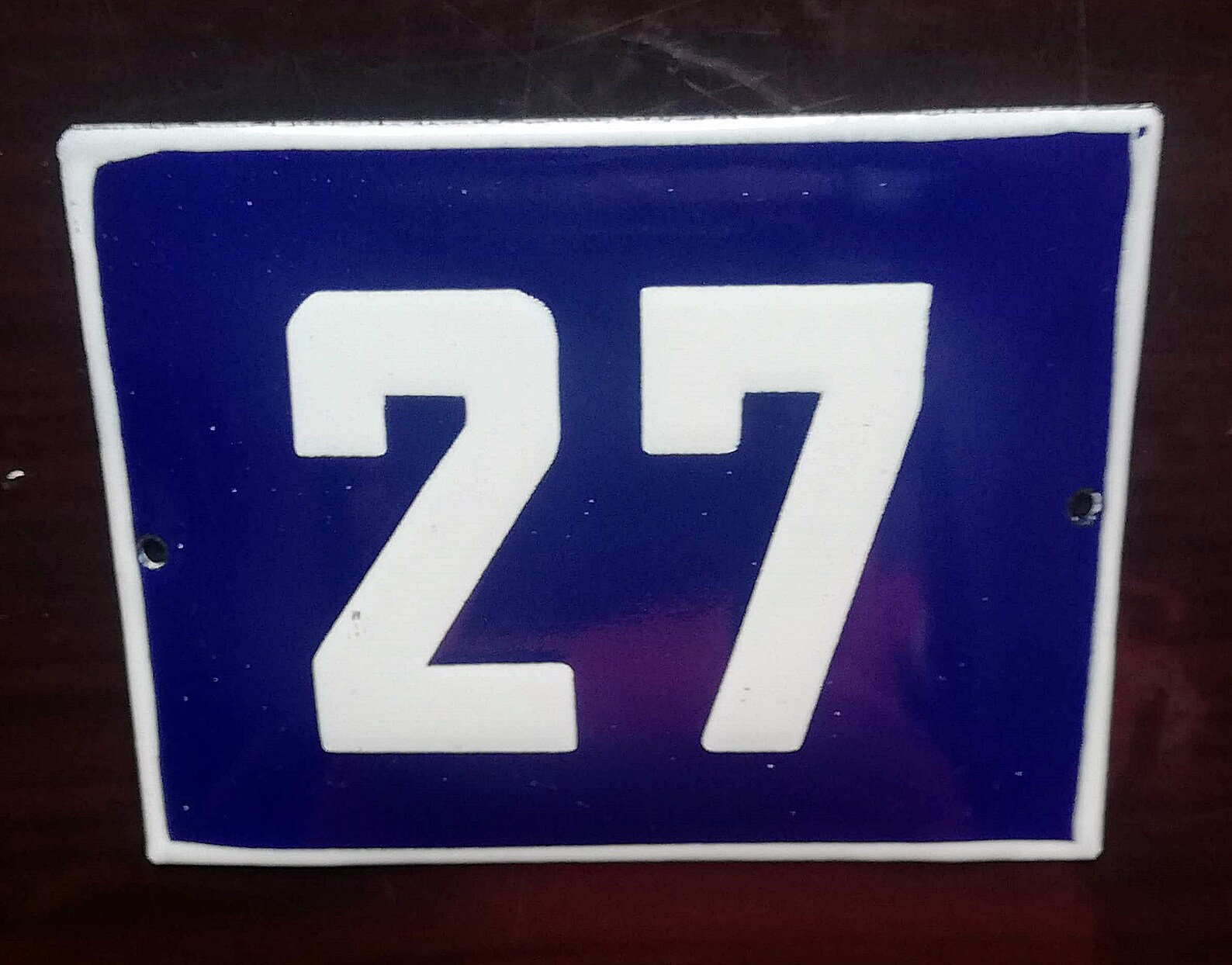 Vintage Emaille Zeichen Nummer 27 Tür Straße authentische Etsy