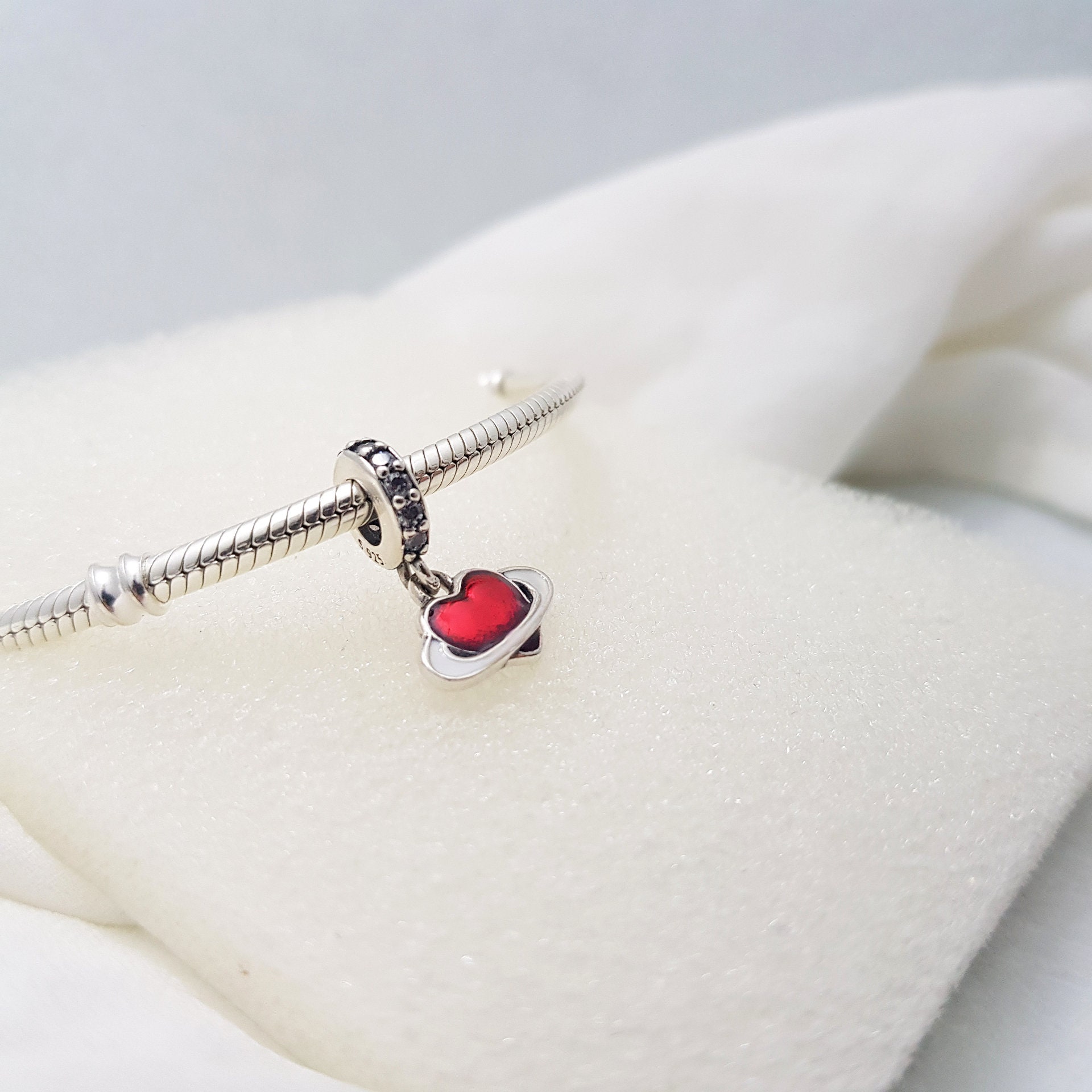 Red Heart Charm Suitable for Pandora Bracelet Heart Charm and Etsy
