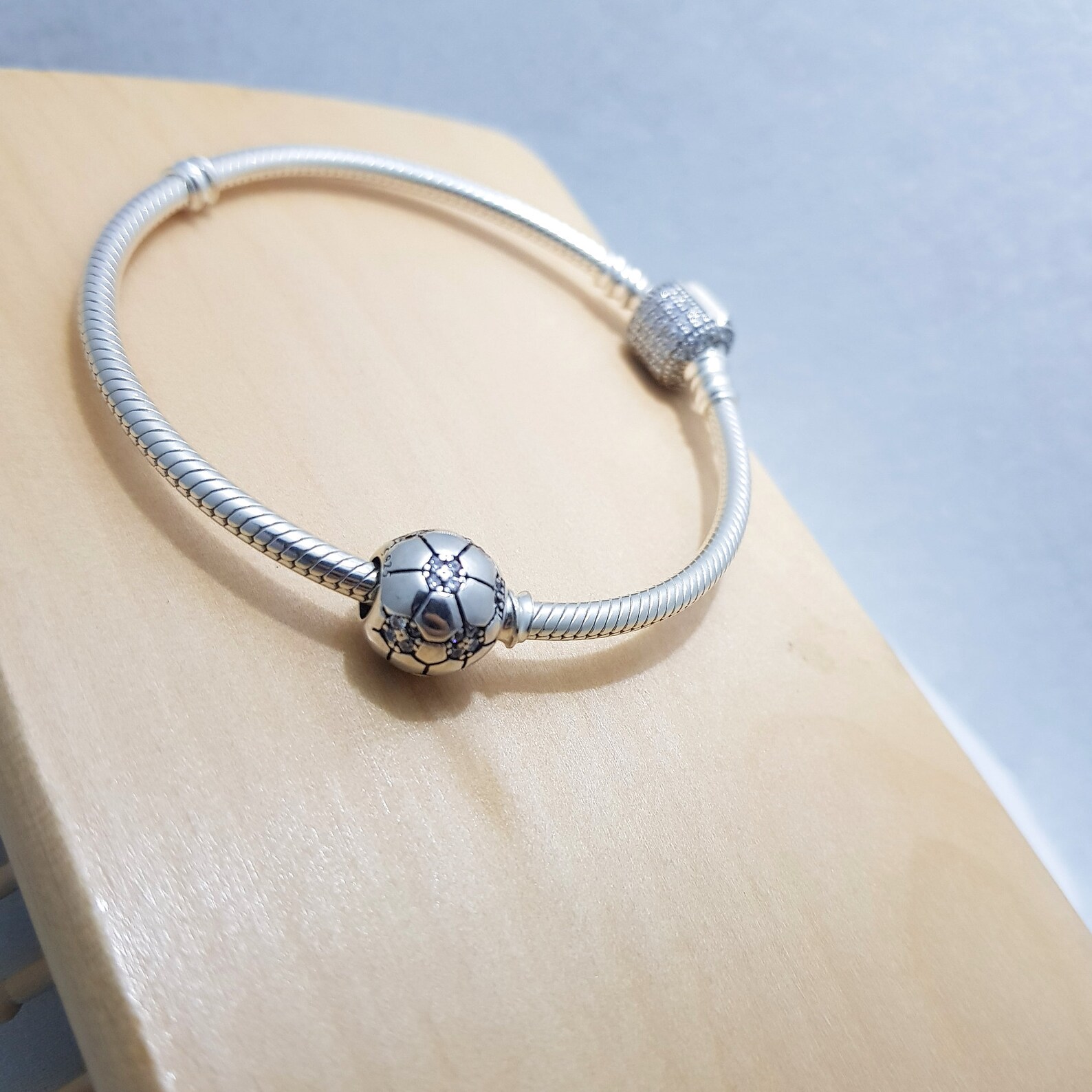 Pandora Charm Silver Soccer Ball and Zirconians Charm for Etsy