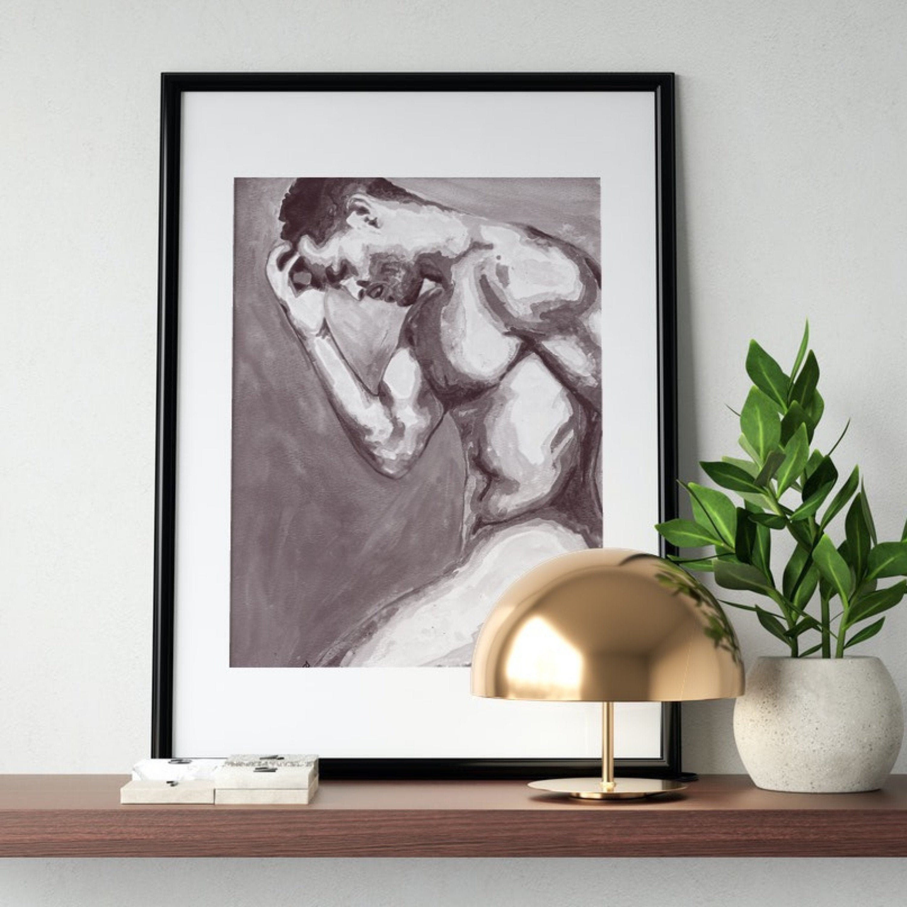 Full Frontal Nudity Gay Male Drip Painting Art Print Phallic - Etsy