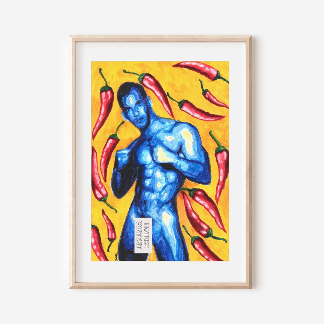 Nude Male Gay Chilies Print Gay Artwork Gay Gift Ideas Gift Ideas for