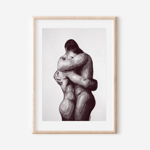 Peinture goutte à goutte Impression d'art de couple homosexuel | Cadeau pour couples de même sexe | Mariage homosexuel | Fiançailles homosexuelles | Cadeau de fête de fiançailles | Impression artistique gay