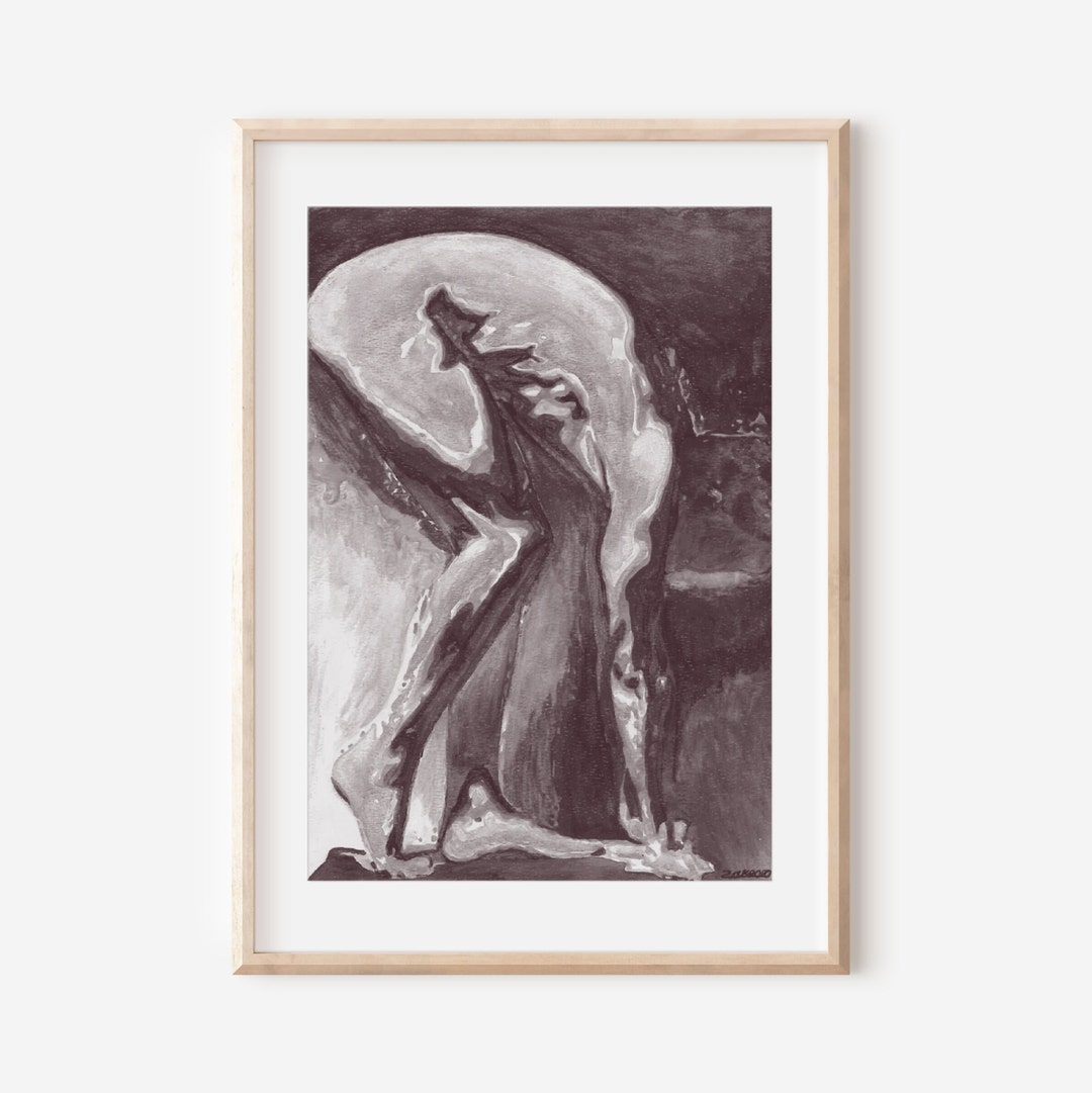 Full Frontal Nudity Gay Male Art Print Homoerotic Art Watercolor Art ...