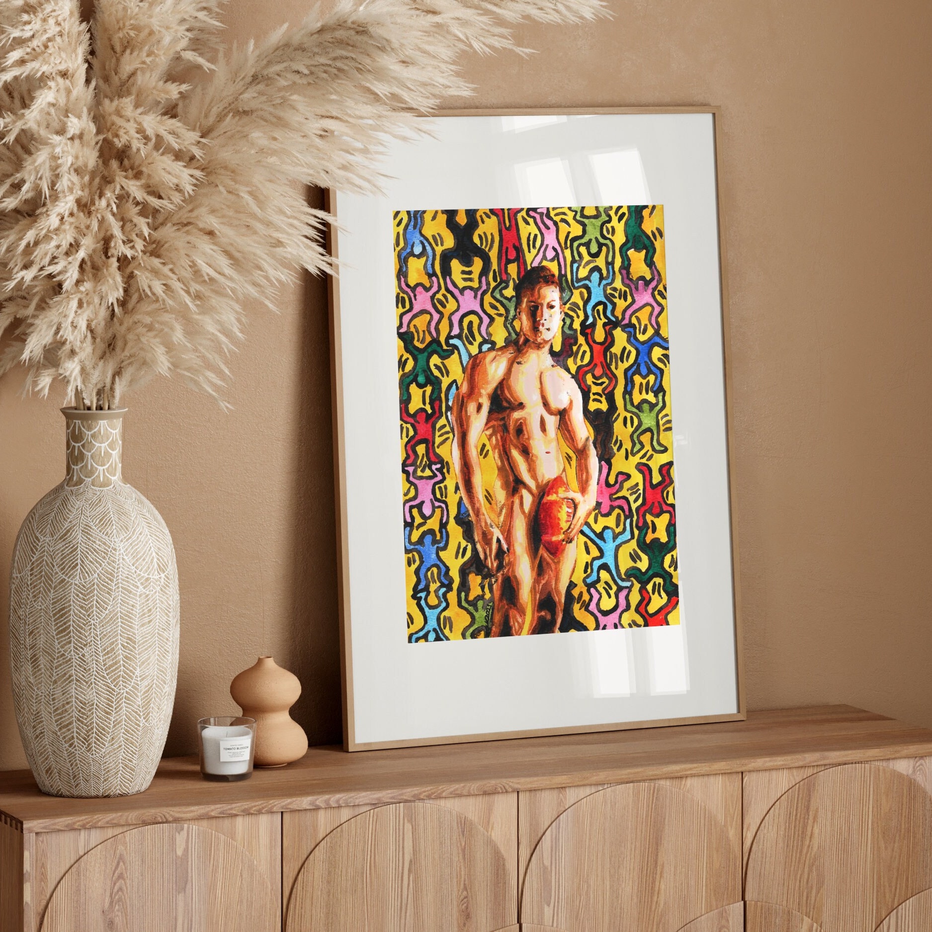 Full Frontal Nudity Gay Male Watercolor Art Print Keith - Etsy