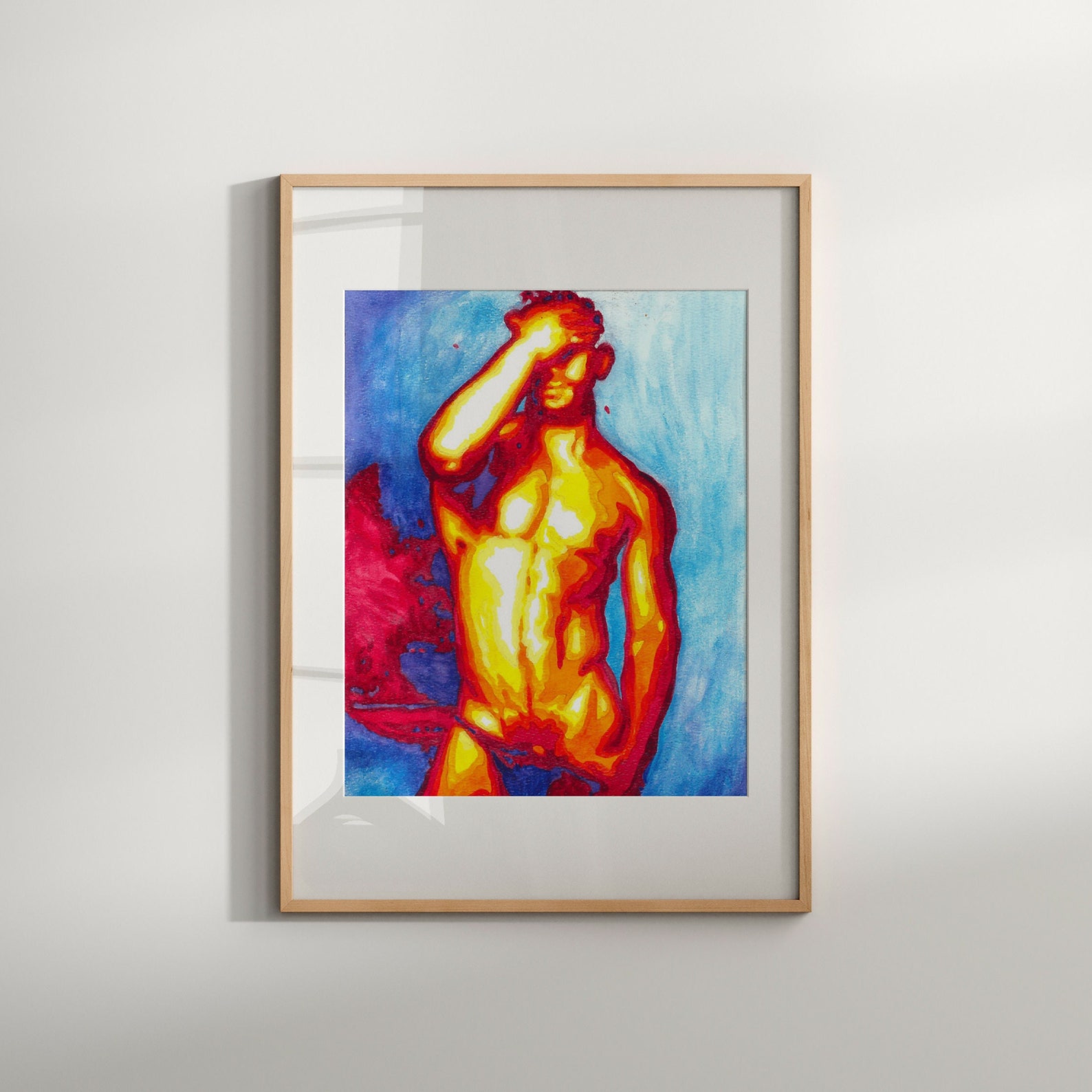 Full Frontal Nudity Gay Male Art Print Phallic Art Print - Etsy