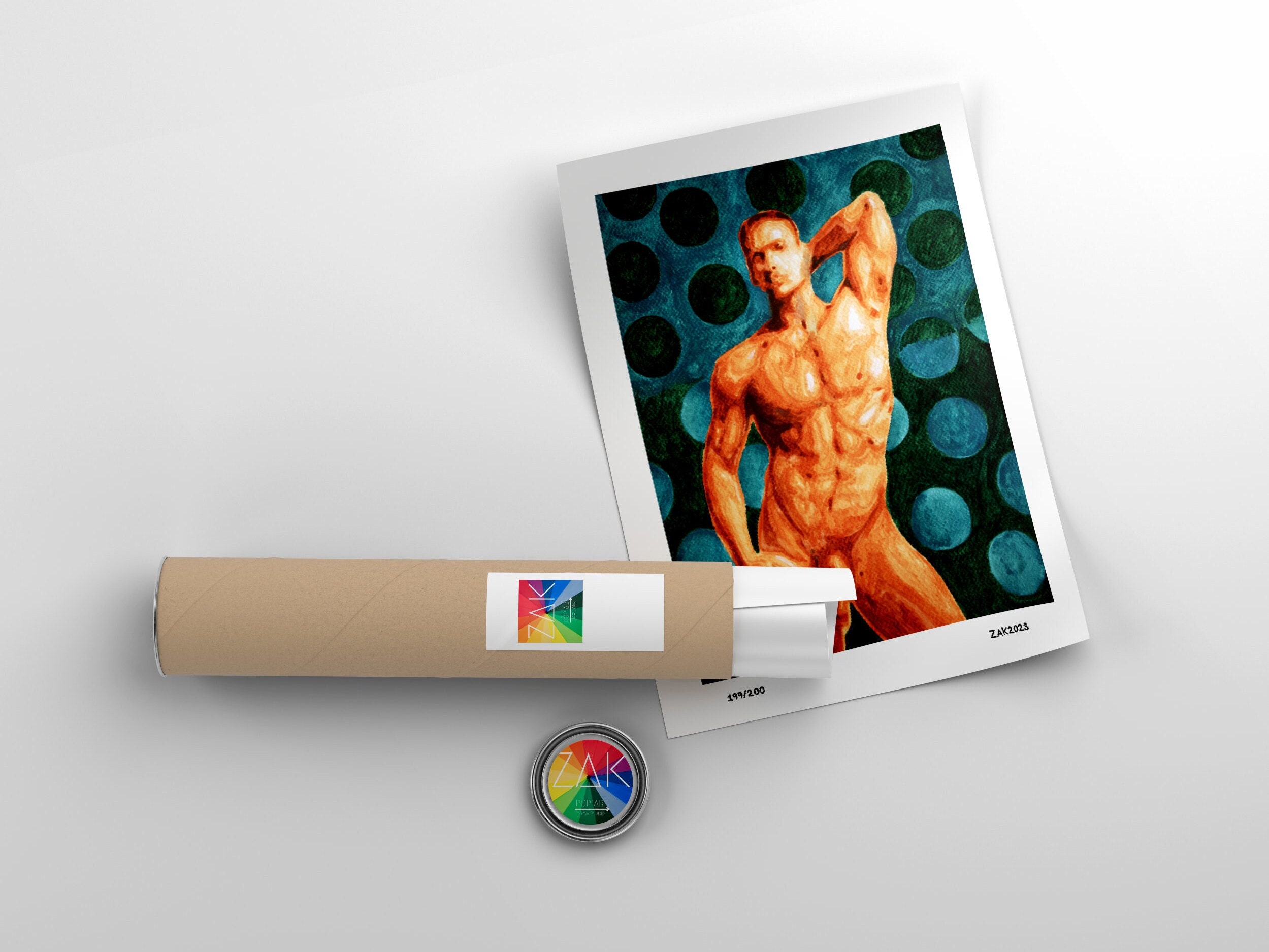 Full Frontal Nude Male Exposing His Body Gay Wall Art Polka Etsy