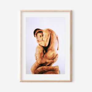 Cadeau d'amour gay Impression d'art pour couple gay | Cadeau pour couples de même sexe | Mariage homosexuel | Fiançailles homosexuelles | Cadeau de fête de fiançailles | Impression artistique gay