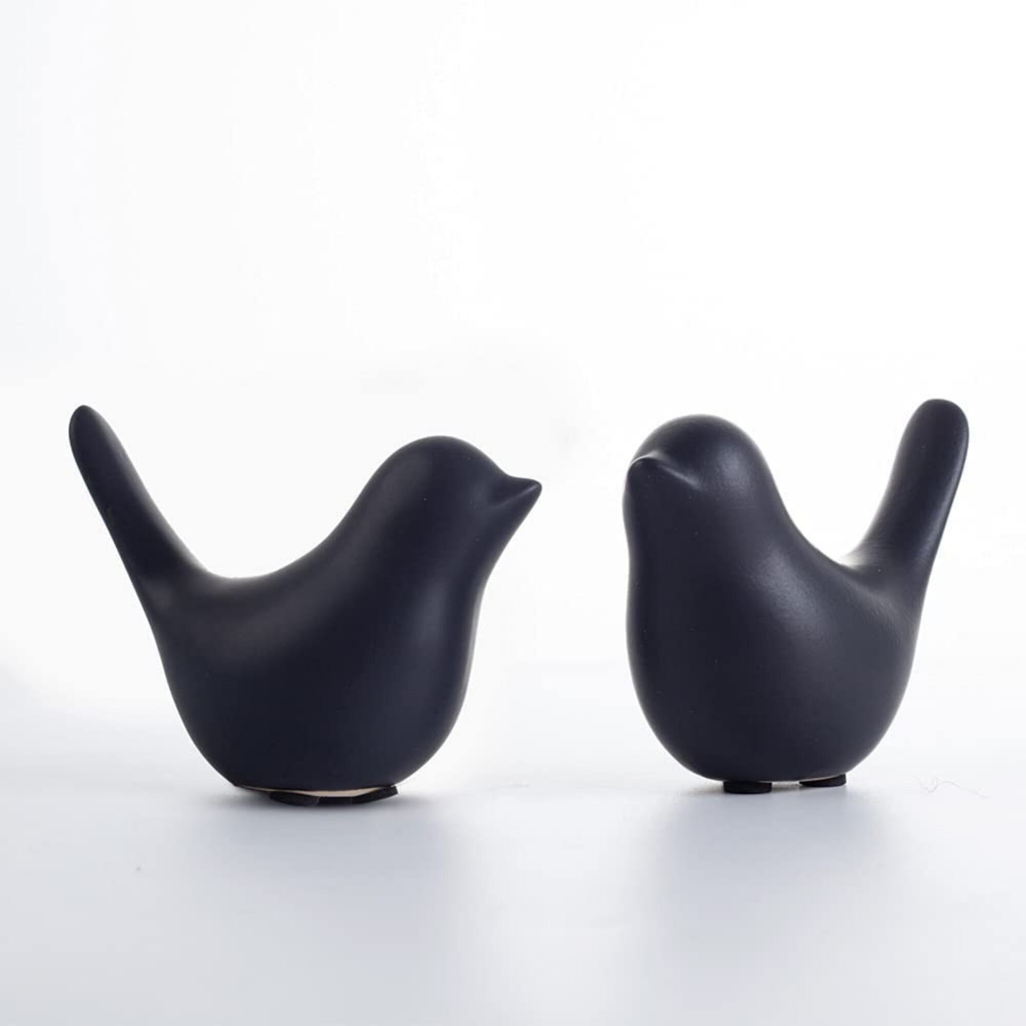 Oiseau Céramique Noir Statues Décor en Petits Oiseaux Ornements Décoratifs de Style Moderne