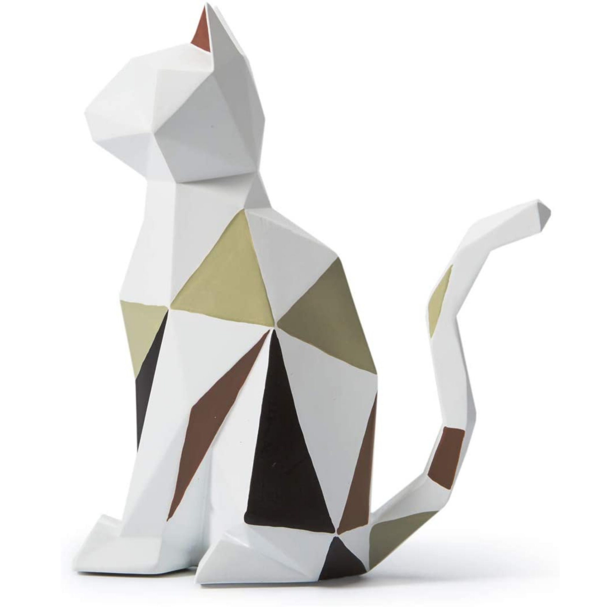 Chat Sculpture Statue Géométrique Figurine Décor Cadeaux 7.3 H