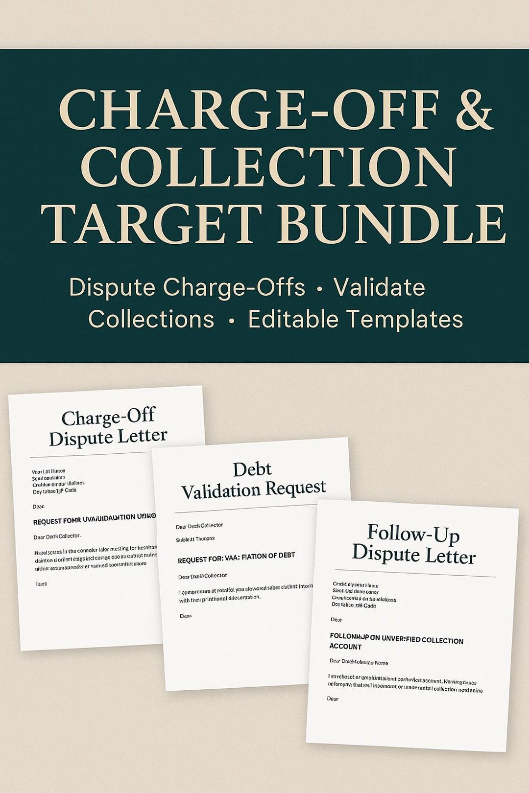 Write Off Collection Charge-off & Collection Letter Bundle - Etsy