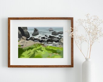 Coastal II, ocean view, Sumeg park, Northern California, Pacific Ocean, digital acrylic