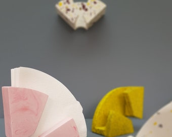 Portafiltros de café V60 con efecto mármol rosa