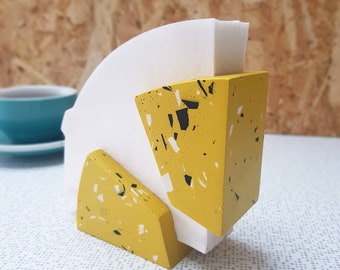 Mustard yellow Terrazzo V60 Coffee Filter Holder