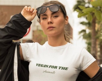 Vegan for the Animals Short-Sleeve Unisex T-Shirt; Vegan Tshirt: Plant Based Gift