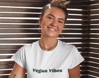 Vegan Vibes camiseta unisex de manga corta; Camiseta a base de plantas