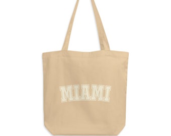 Miami Eco Tote Bag; Florida Tote Bag, Miami Florida Tote Bag, Miami Beach Bag