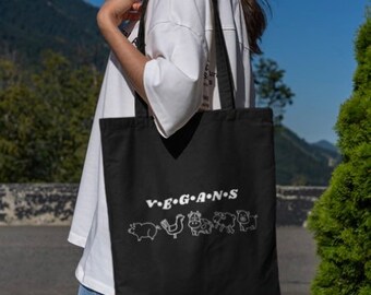 Vegan friends Tote Bag; Inspiring Vegan Tote Bag, Funny Vegan Tote, Animal Rights Tote, Animal Lover Tote, Ecofriendly Tote