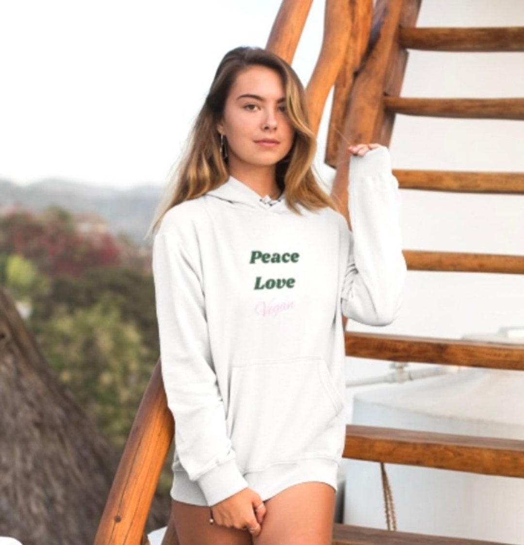 Sweat à Capuche Unisexe VEGAN PEACE SYMBOL - Cadeau Style De Vie - CandyMix (Neuf Avec Étiquettes)