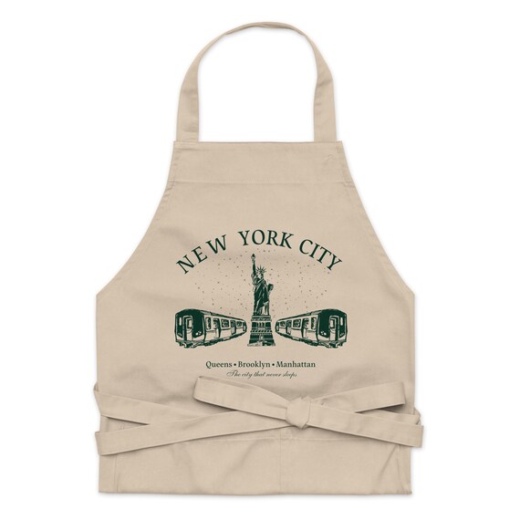 New York City Organic Cotton Apron; NYC Green Apron