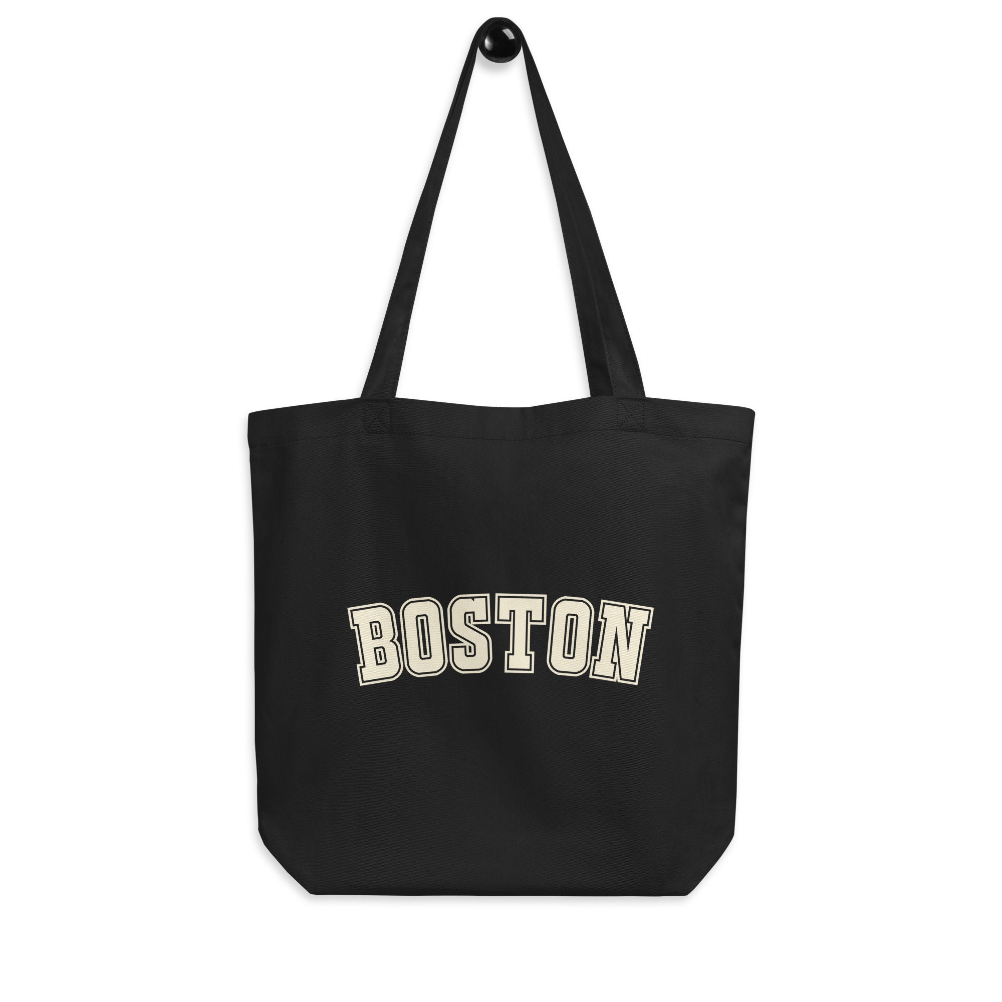 ★TOUT Y EST★ Small Boston Eco Bag Black LMS01FBK Boston Eco Tote Bag; Boston Massachusetts Tote, Boston MA