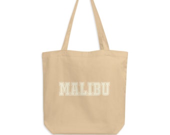 Malibu Eco Tote Bag; California Tote Bag, West Coast Tote, Malibu Travel tote bag