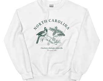 Felpa della Carolina del Nord; Asheville Maglione, Raleigh Maglione, Charlotte Maglione, Outer Banks North Carolina Maglione, Green East Coast Shirt