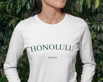 Honolulu Hawaii Unisex Long Sleeve Tee