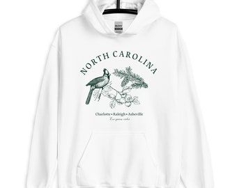 North Carolina Unisex Hoodie; Raleigh Hoodie, Charlotte Hoodie, Asheville Hoodie, Esse Quam Videri Hoodie, Green East Coast Hoodie