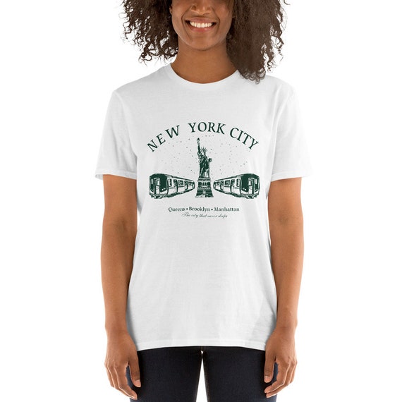 ニューヨークシティTシャツ、グリーンNYC Tシャツ、クイーンズTシャツ 