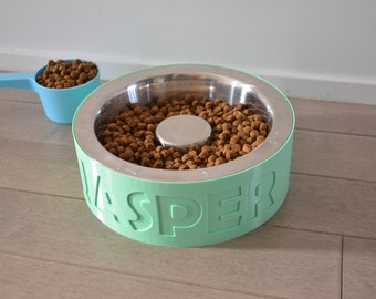 Personalized Slow Feeder Bowl with Stainless Steel Insert // Dog & Cat // Food-safe // Food-bowl // Lightweight // Dishwasher Safe