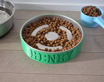 Personalisierte Slow Feeder Schüssel mit gefüttertem Edelstahleinsatz