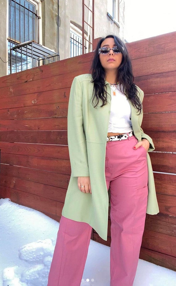 Tahari Arthur S. Levine Sage Green Coat Etsy