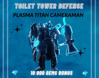 Cinegrafista Titã de Plasma - Celestial - Defesa de Torre de Banheiro - Roblox - Entrega Rápida + Bônus de 10.000 Gemas