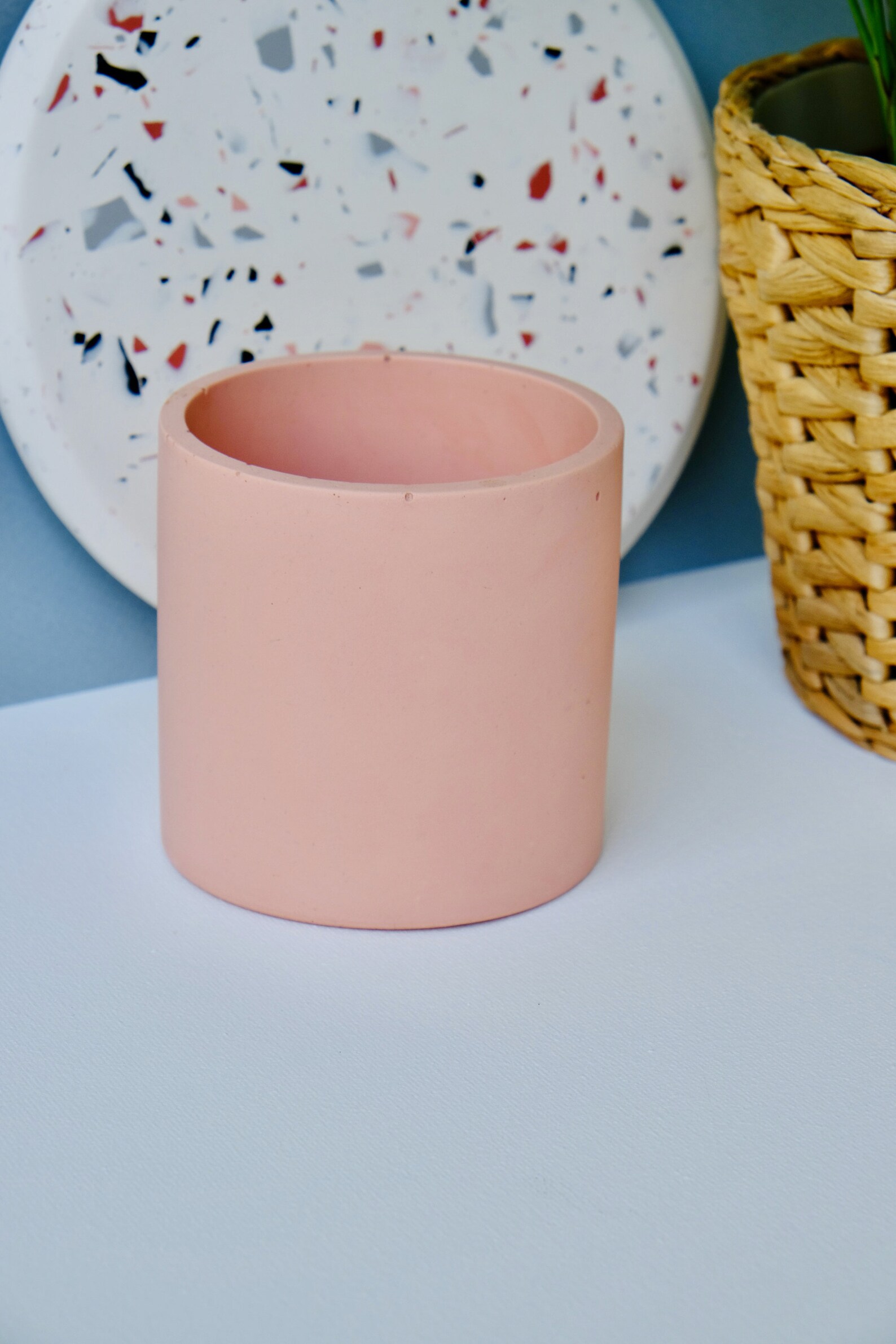 Rose Gold Plant Pot Concrete Pot Planter Pot Round Pot Etsy