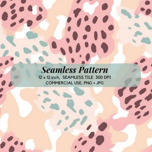Cheetah Seamless Pattern, Leopard Seamless Pattern, Abstract Seamless Patterns, Digital Paper, Scrapbooking Paper, Instant Download
