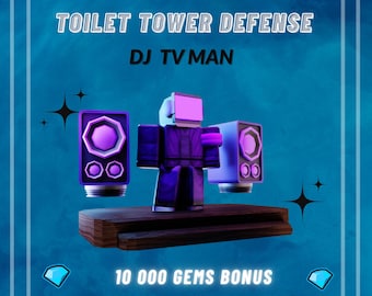 DJ TV Man - Unidade Exclusiva - Defesa de Torre de Banheiro - Roblox - Entrega Rápida + Bônus de 10.000 Gemas