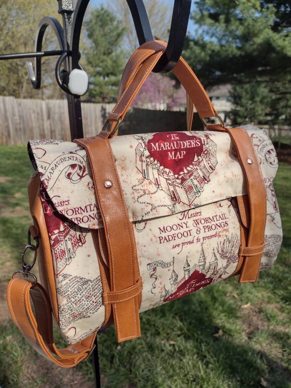 Harry Potter messenger bag faux leather handmade Etsy