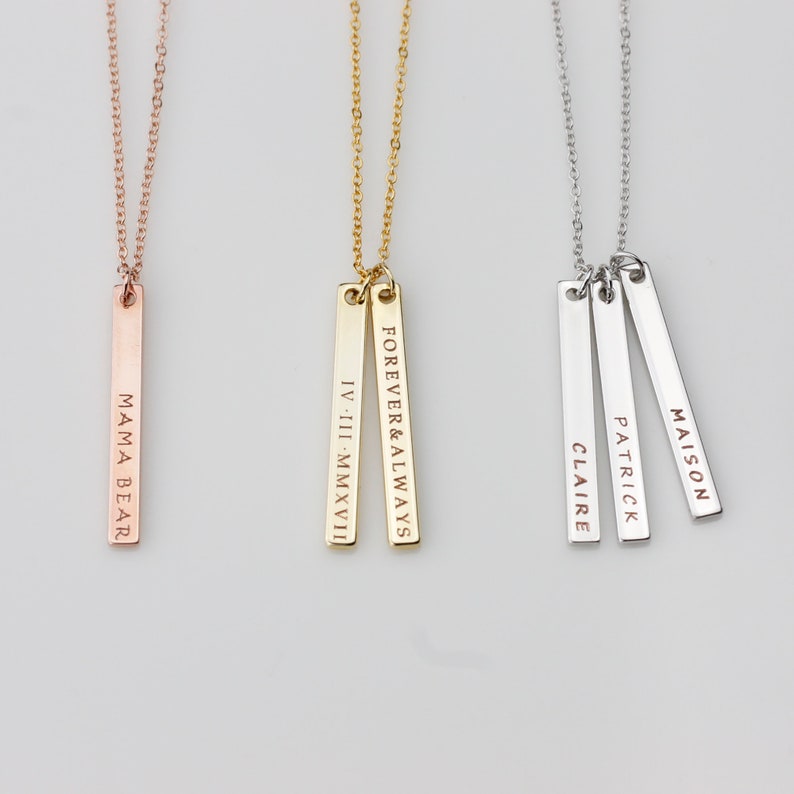 10 Rose Gold Vertical Blank Bar Personalized Engravable Ready - Etsy